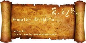Rumpler Ádám névjegykártya